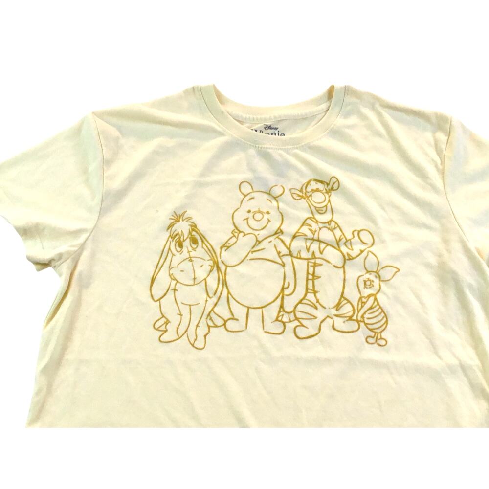 Disney Winnie the Pooh Friends T-Shirt Yellow Gold Size Large - Picture 2 of 3